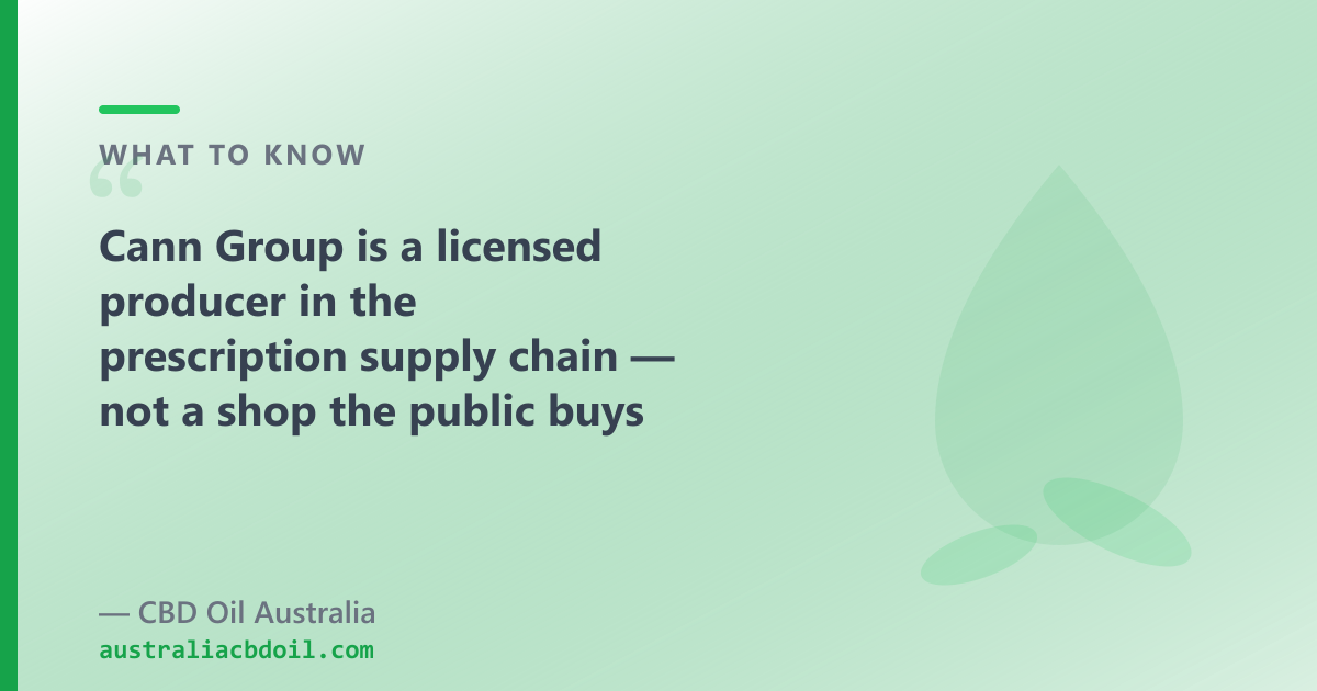 A licensed prescription cannabis producer and an over-the-counter CBD oil shop occupy different parts of the Australian regulatory framework
