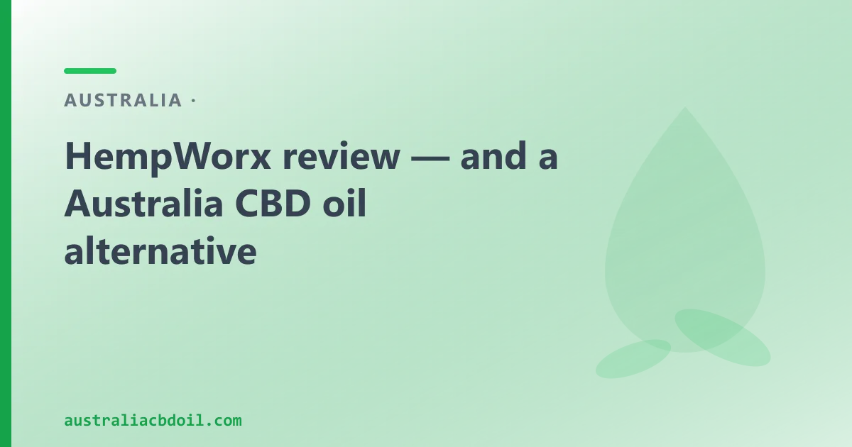 HempWorx Review — and an Australian CBD Oil Alternative